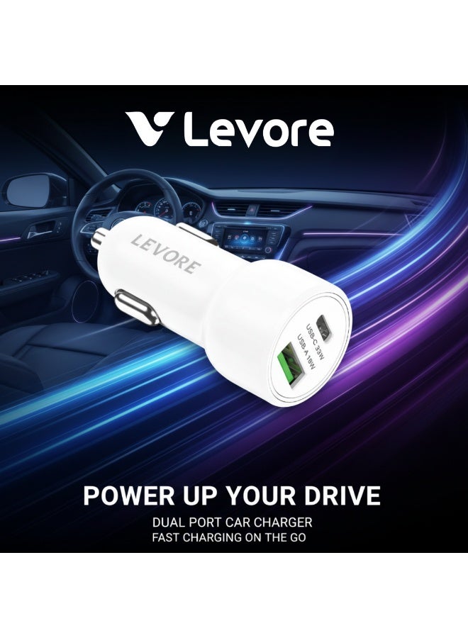 ليفور شاحن سيارة توصيل الطاقة ( PD ) 2 منفذ 51 وات - أبيض LGC121-WH - Image 5